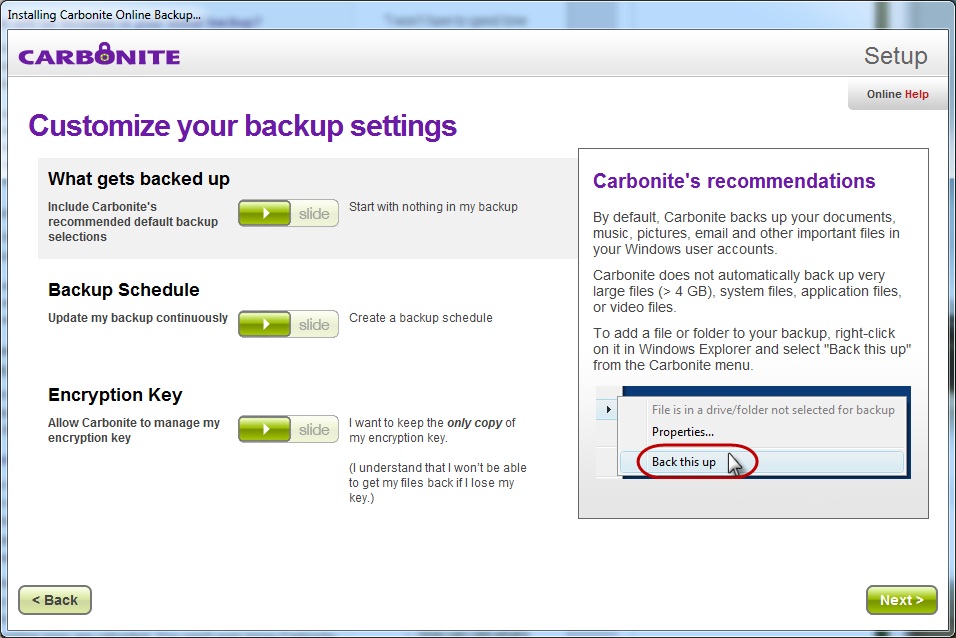 carbonite online backups