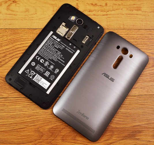 The Asus ZenFone 2 Laser  has a removable back panel.