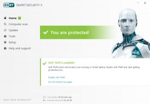 The ESET interface