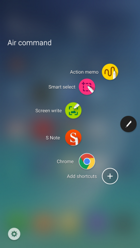 Samsung Galaxy Note5 Air command