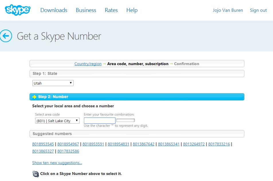 skype online numbers