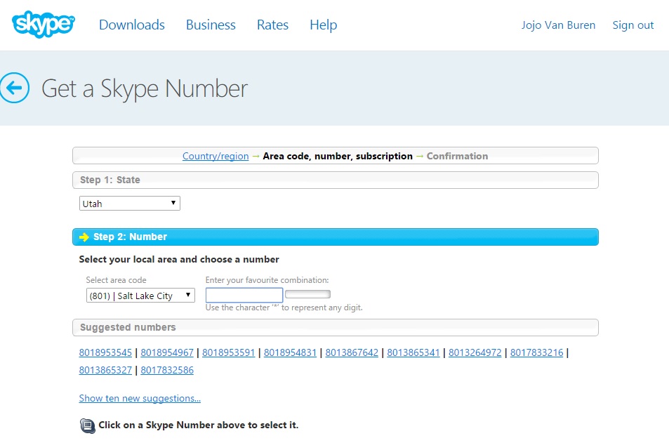 business with a skype phone number