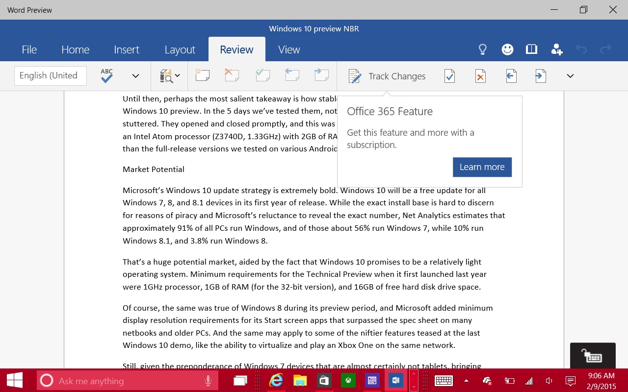 free office 365 for windows 10
